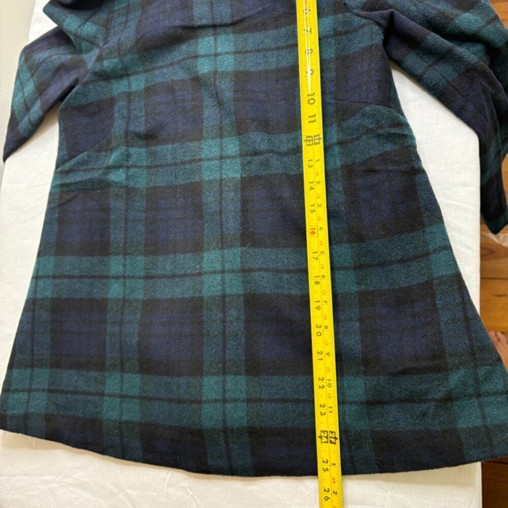 NEW NWT Tuckernuck Blackwatch Faye Blouse Green Navy Plaid Ruffle Tie Prep XS - Picture 10 of 14
